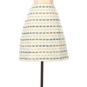 LOFT Pencil Skirt | Size: 8T | Cream with Yellow and Blue Stripes/Details